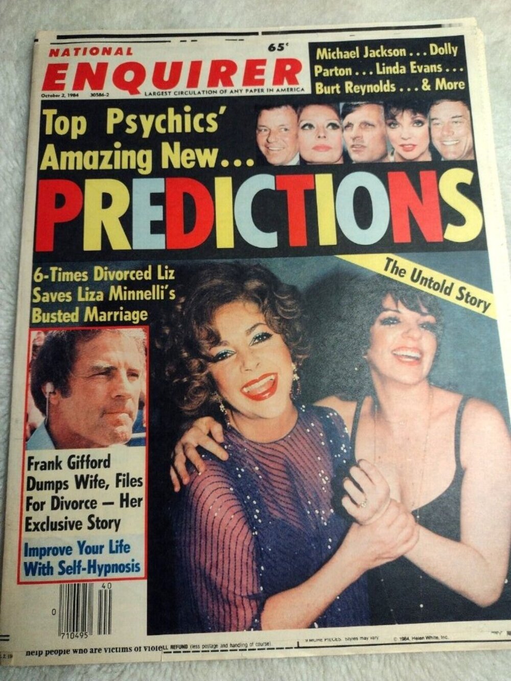 National Enquirer Magazine Oct 1984 Liza Minnelli Elizabeth Taylor Dolly Parton